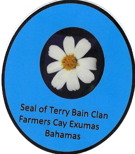 Terry's clan seal, an oval blue field.